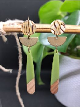 Puces zébrées résine kaki bois