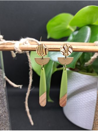 Puces zébrées résine kaki bois