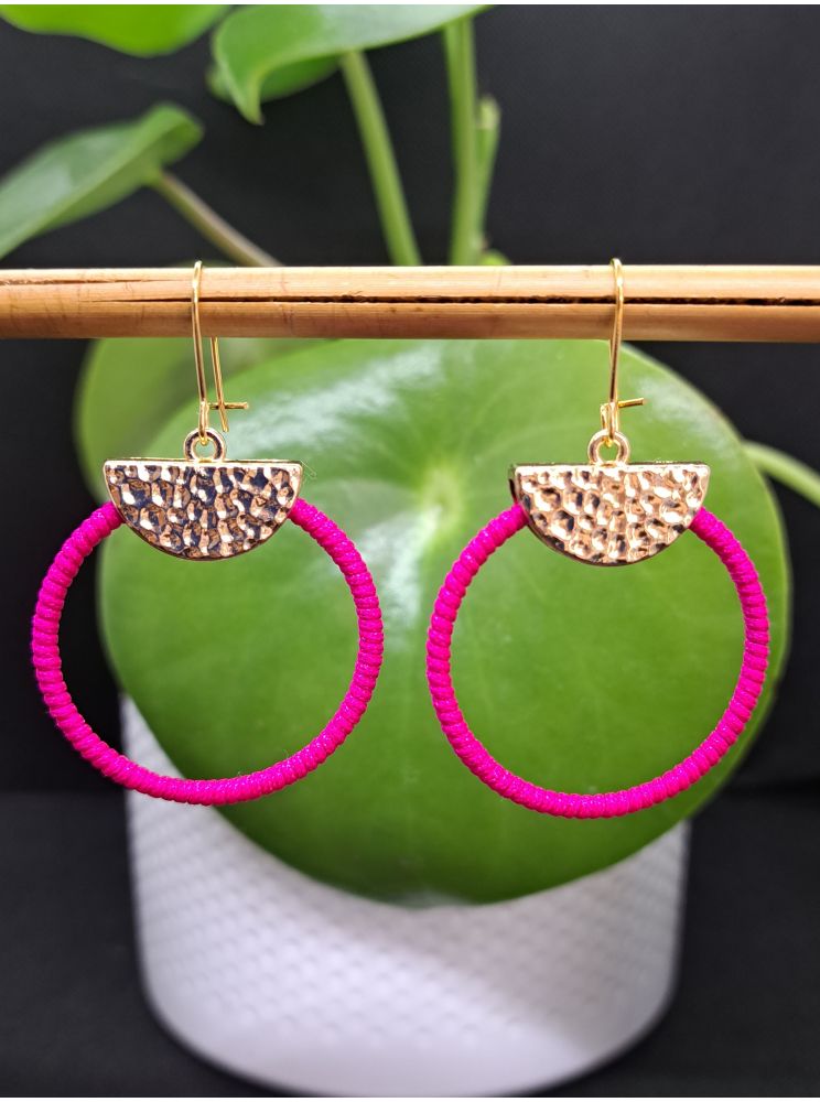 Dormeuses macramé fuchsia Dormeuses macramé fuchsia