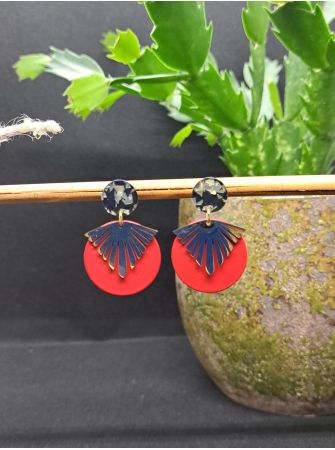 Puces résine champagne et rouge.