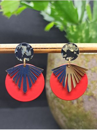 Puces résine champagne et rouge.