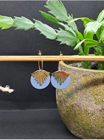 Créoles médaille bleu pétrole