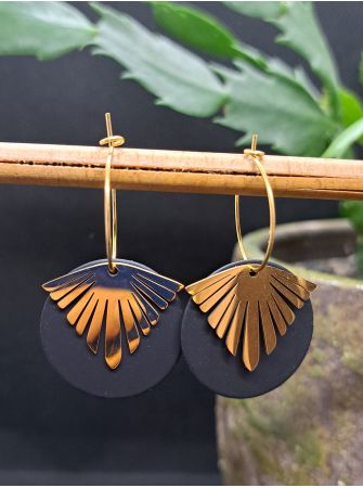 Créoles médaille noire