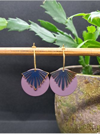 Créoles médaille aubergine