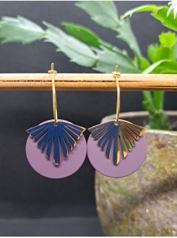 Créoles médaille aubergine