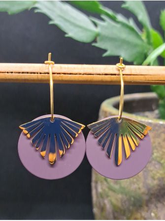 Créoles médaille aubergine