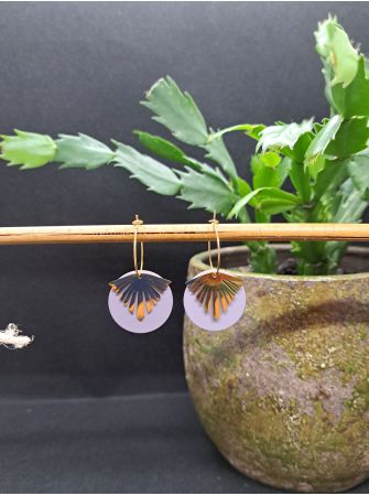 Créoles médaille mauve