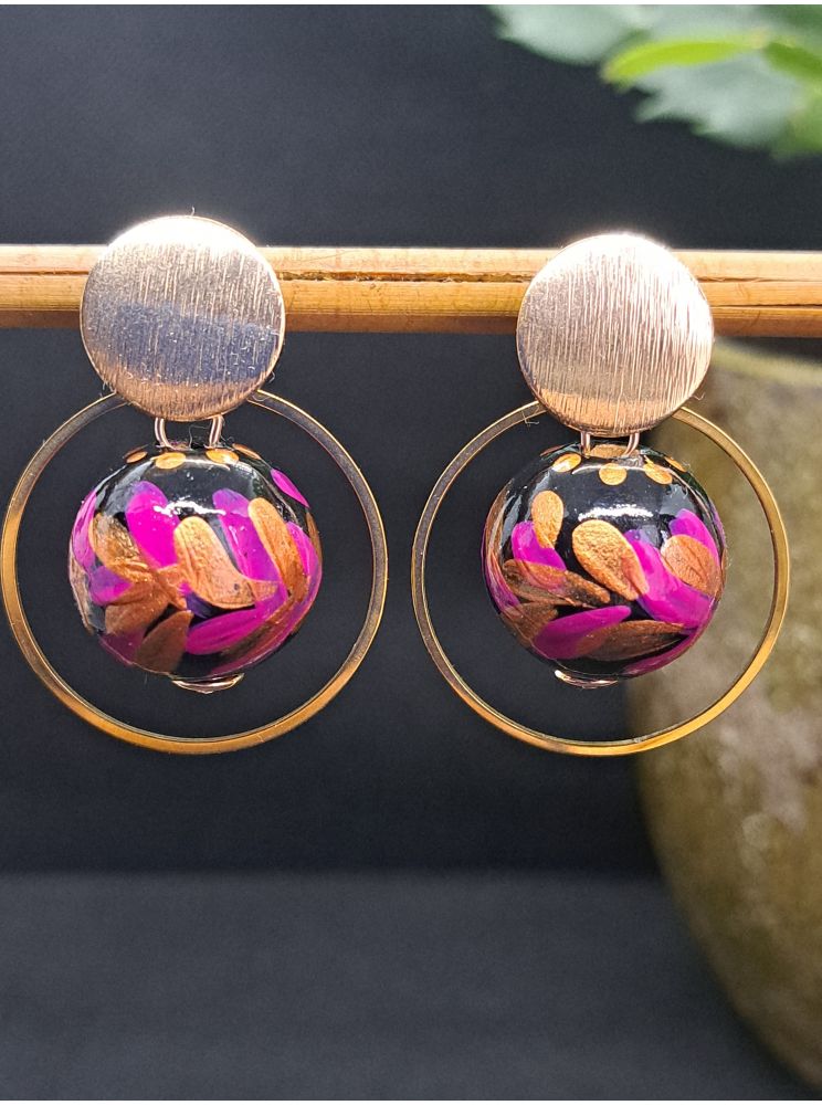 Puces perle en bois noire, cuivrée, fuchsia Puces perle en bois noire, cuivrée, fuchsia