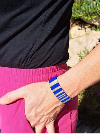 Grande manchette bleu roi