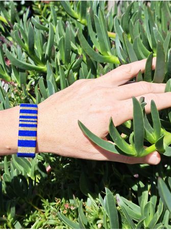 Grande manchette bleu roi