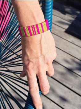 Grande manchette rose