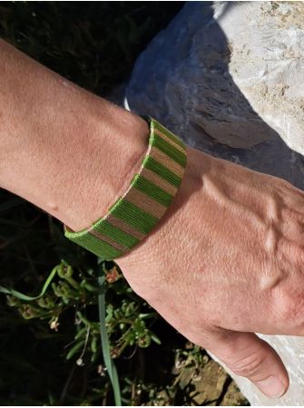 Grande manchette vert olive