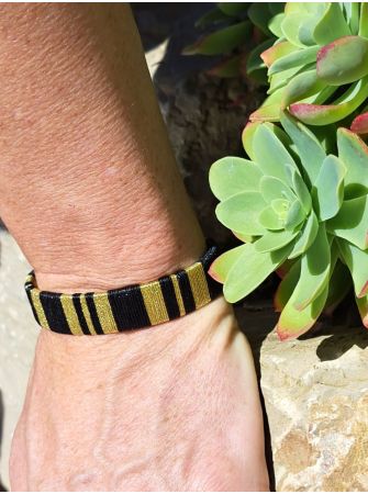 Manchette moyenne bleu roi et doré.