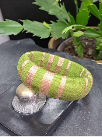 Jonc vert olive et cuivré