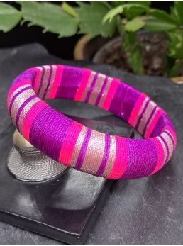 Jonc XL violet, rose et mauve métallisé