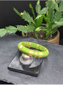 Jonc vert olive et doré