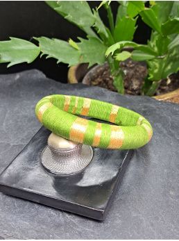 Jonc vert olive et doré