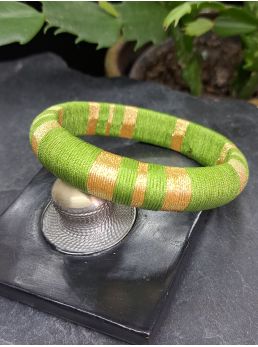 Jonc vert olive et doré