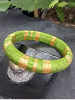 Jonc vert olive et doré