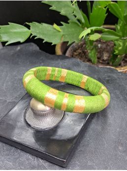 Jonc vert olive et doré