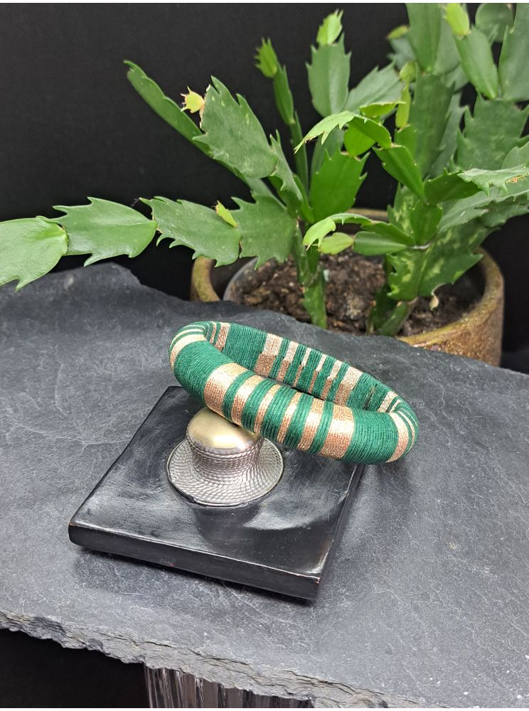 Jonc vert sapin et cuivré Jonc vert sapin et cuivré
