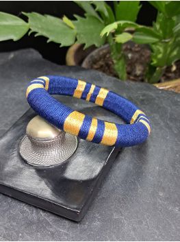 Jonc bleu nuit et doré