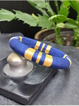 Jonc bleu nuit et doré