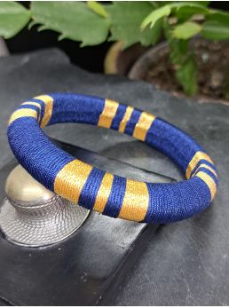 Jonc bleu nuit et doré