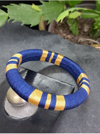 Jonc bleu nuit et doré