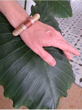 Jonc rose pale et mauve métallisé