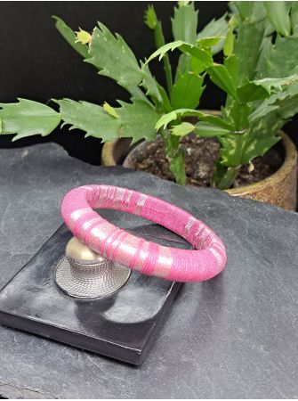 Jonc rose pale et mauve métallisé