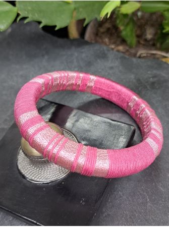 Jonc rose pale et mauve métallisé