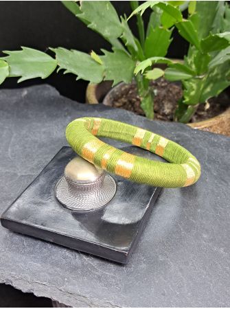 Jonc vert olive et doré