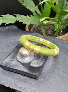 Jonc vert olive et doré