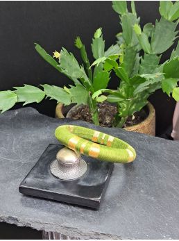 Jonc vert olive et doré