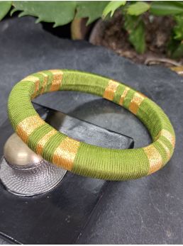 Jonc vert olive et doré