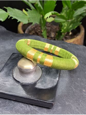 Jonc vert olive et doré