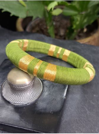 Jonc vert olive et doré