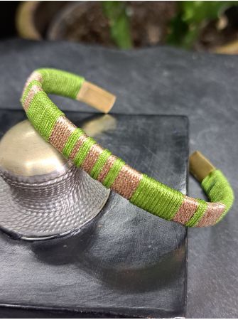 Petite manchette vert et cuivré