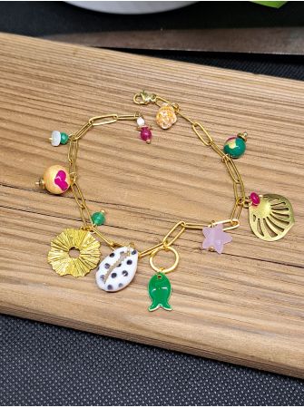 Bracelet chaine et breloques