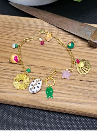 Bracelet chaine et breloques