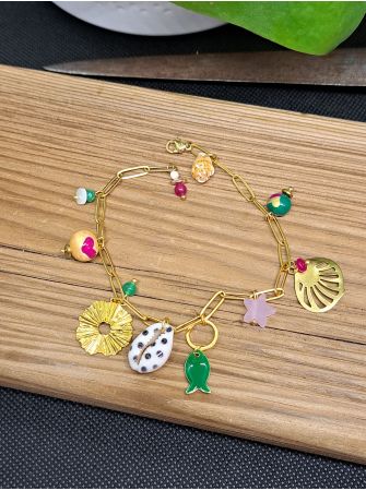 Bracelet chaine et breloques
