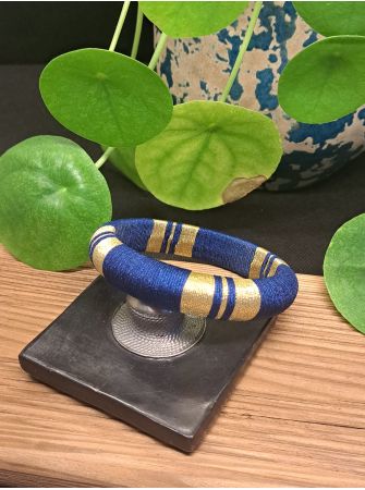 Jonc bleu nuit et doré