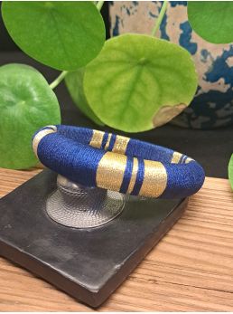 Jonc bleu nuit et doré