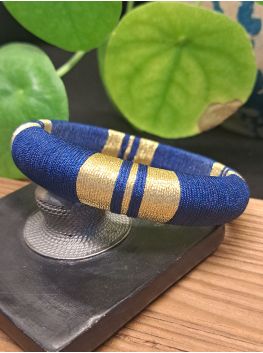 Jonc bleu nuit et doré