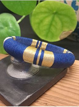 Jonc bleu nuit et doré