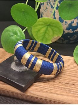 Jonc XL bleu nuit et doré
