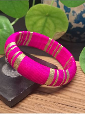 Jonc XL bleu rose et doré