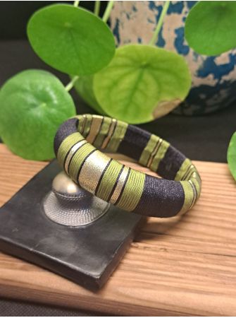 Jonc XL noir, vert et doré