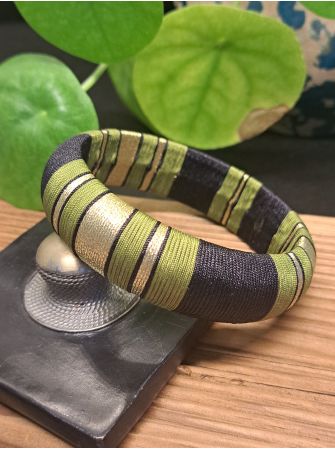 Jonc XL noir, vert et doré